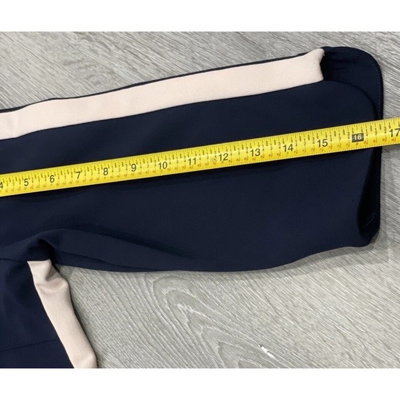 Vince Camuto Womens Dress Navy Blue Pink Side Stripe Shift 3/4 Sleeves size 14 - Picture 10 of 10